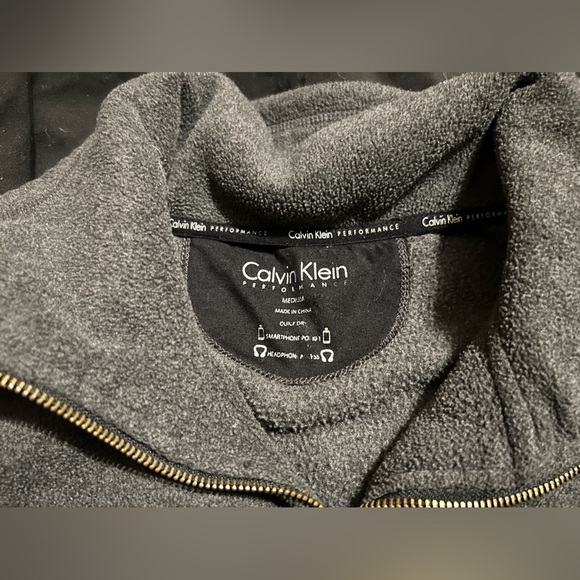 Calvin Klein fleece jacket grey with gold accents size medium - Picture 5 of 7